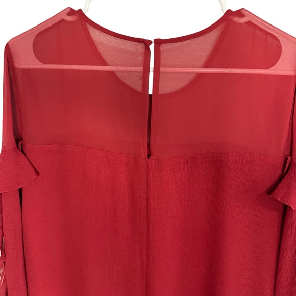 BCBGeneration MEDIUM Ruffle Sleeve Tent Dress NEW WITH TAGS Burgundy/Maroon CUTE - Picture 5 of 14